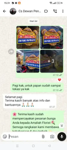 Testimonial Papan Bunga Pernikahan dampit