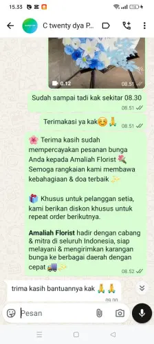 Testimonial Standing Flower dampit